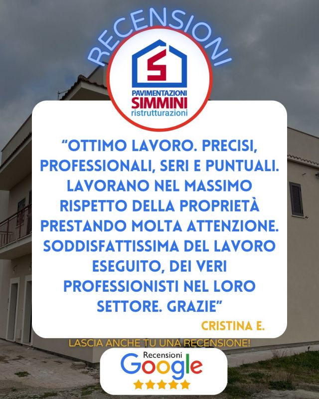 🤔...cosa pensano i nostri clienti del nostro lavoro? 🙋‍♂️Ecco l'opinione di Cristina 👉Lascia anche tu una recensione su Google per consigliare i nostri servizi👉 https://bit.ly/recesimm (link in bio)

📍 Per richiedere un preventivo contattare 📞 333 6811395 📧 simmini.massimo@libero.it

🏡 Pavimentazioni e Ristrutturazioni Simmini
🤝 In collaborazione con Cooperativa #Edileffe
.
.
.
.
.
.
.
#ediliziasimmini #simmini #ristrutturazioni #viterbo #civitacastellana #fabricadiroma #pavimentazioni #parquet #gresporcellanato #rivestimenti